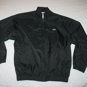 Nike Track Suit Nylon Wind Rain Jacket Pant Women M Black NEW